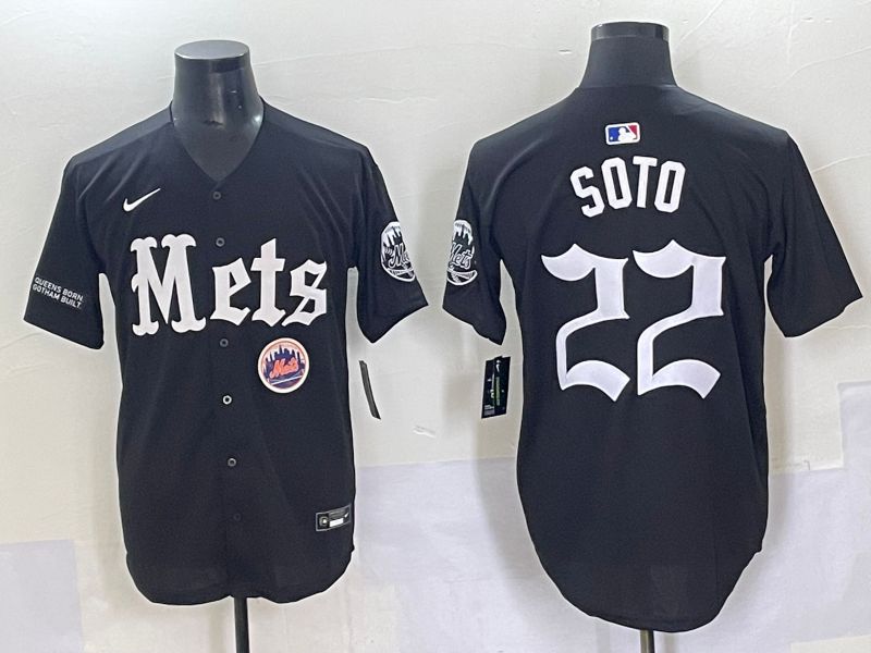 Men 2025 New York Mets #22 Soto Black Five generations Joint Name Nike MLB Jersey style 15